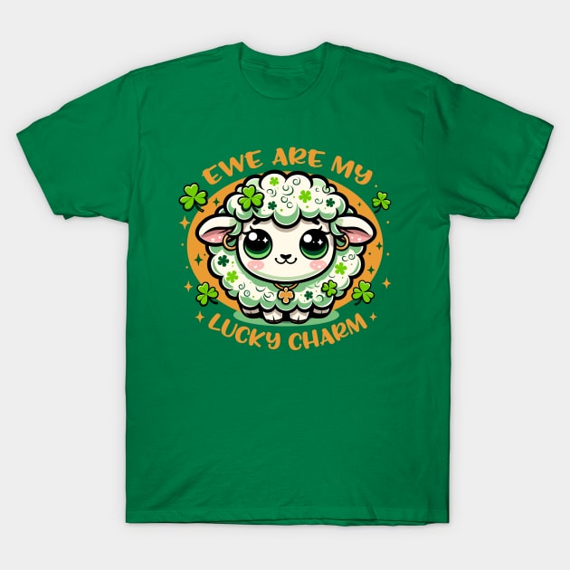 Lucky Charm Sheep - St. Patrick's Day Themed T-Shirt by Kicosh